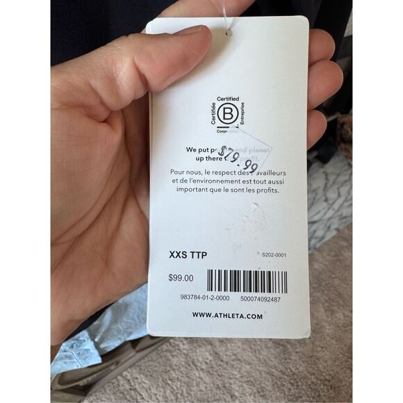 NWT Athleta Gallery Top Tunic Layered Look Navy Blue Quarry Blue Size XXS - Picture 3 of 8